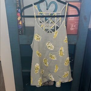 Entro Gray and Yellow Floral Camisole